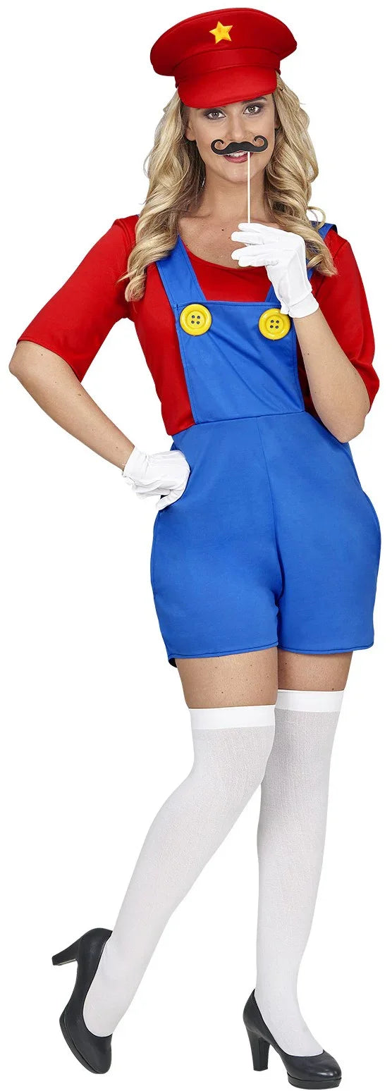 Disfraz de Super Mario con Pantalón Corto para Mujer Super Mario Bros y Luigi Widmann